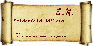 Seidenfeld Márta névjegykártya
